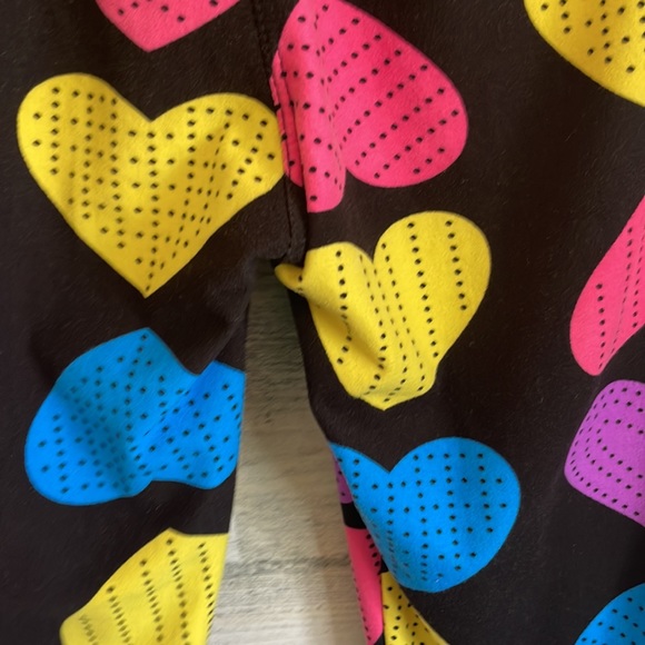 Adorable Colorful Heart Neon Love Leggings One Size - Picture 7 of 14